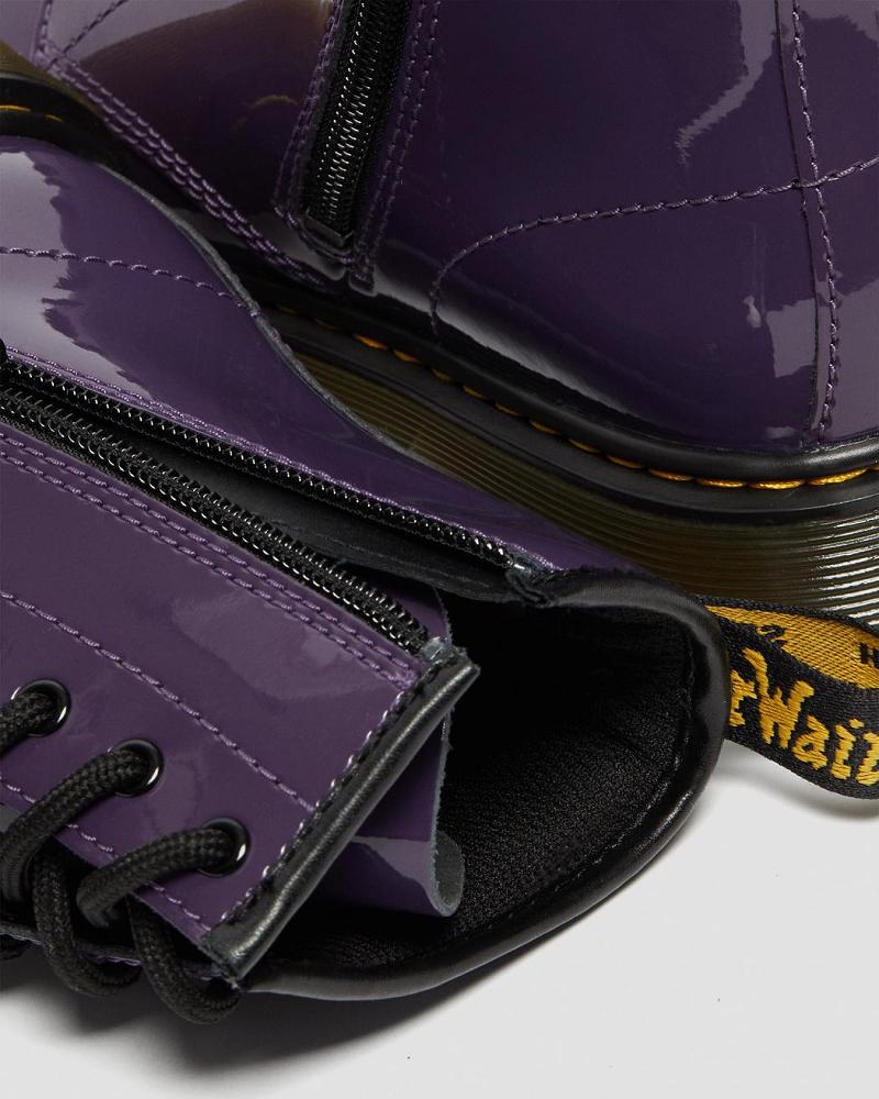 Kids' Dr Martens Youth 1460 Patent Leather Lace Up Boots Purple | AU 713WNB